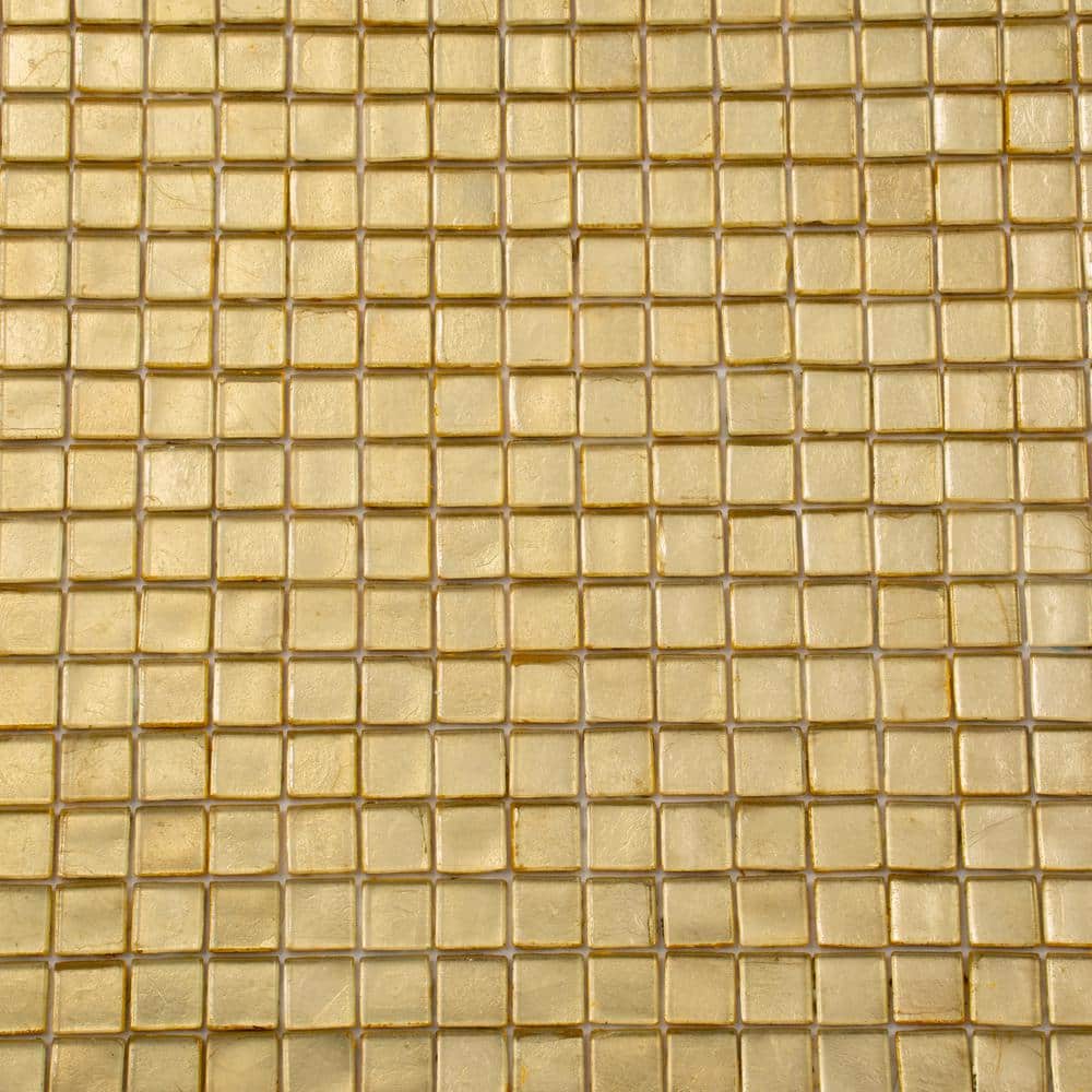 Satin Sheen Gold Glass Mosaic Wall and Floor Tile
