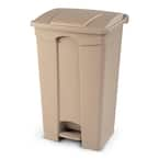 Toter 23 Gallon Beige Fire Retardant Step-On Trash Can SOF23-00BEI ...