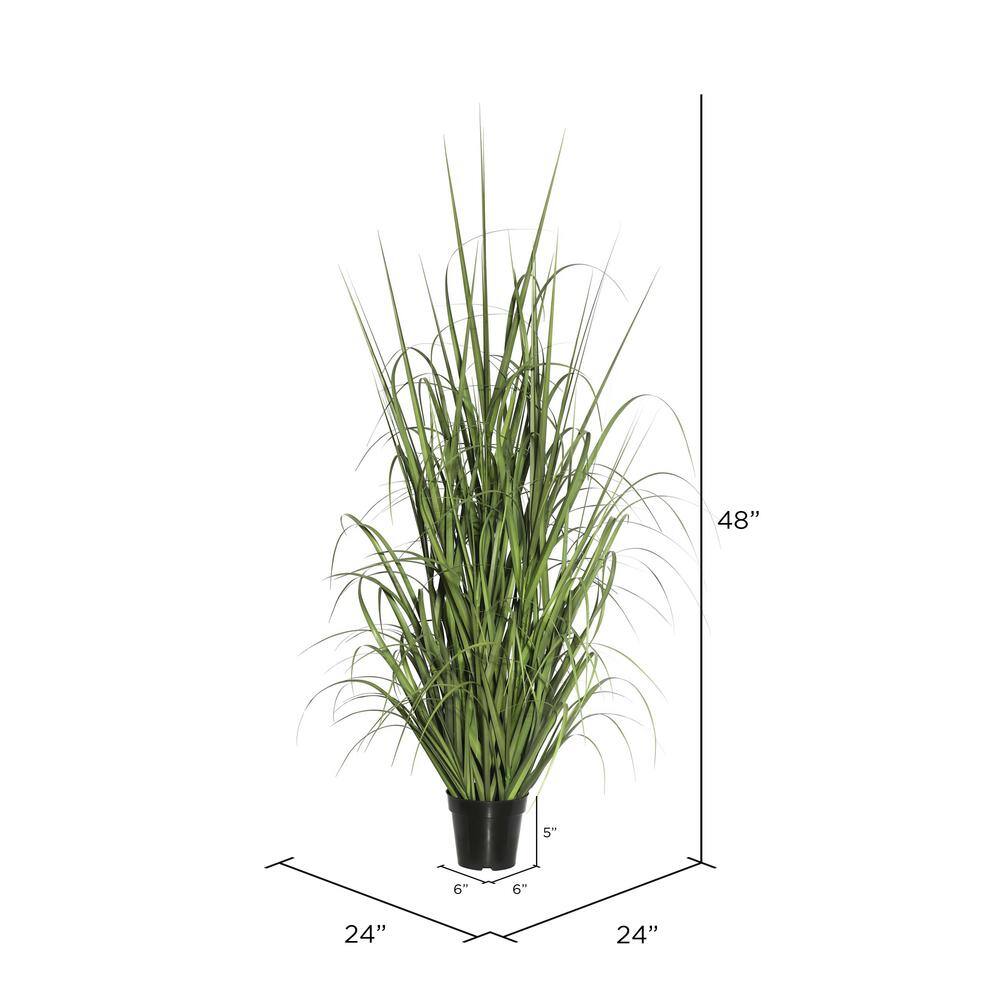 48" Green Artificial Potted Ryegrass in Black Plastic Pot