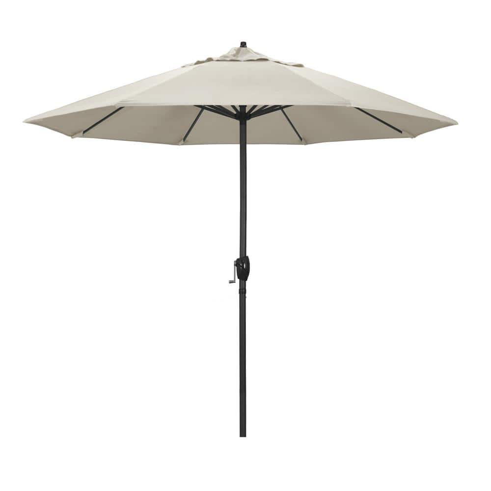 9 ft. Black Aluminum Market Patio Umbrella Auto Tilt in Canvas Sunbrella price history on PriceWatchPro