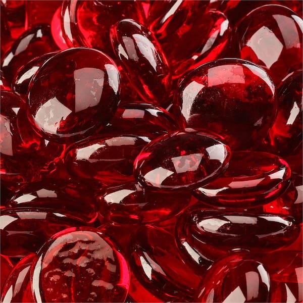 10 Lbs Ruby Fire Glass Beads, Propane Fire Pit With Glass Beads