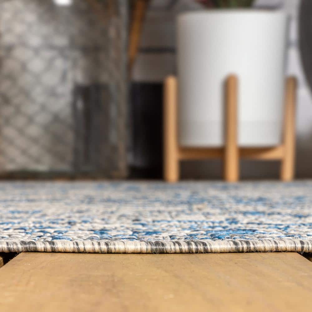 Rozetta Boho Medallion Gray Synthetic 3x5 Indoor/Outdoor Rug