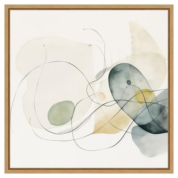 Amanti Art Watercolor Abstract Organic Shapes I by Irena Orlov 22 in. W x 22 in. H Canvas Float Frame in Brown