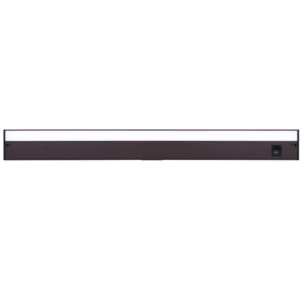 36 in. Hardwired/Plug-in Bronze Finish Dimmable Integrated LED Adjustable White CCT Linkable Under Cabinet Light