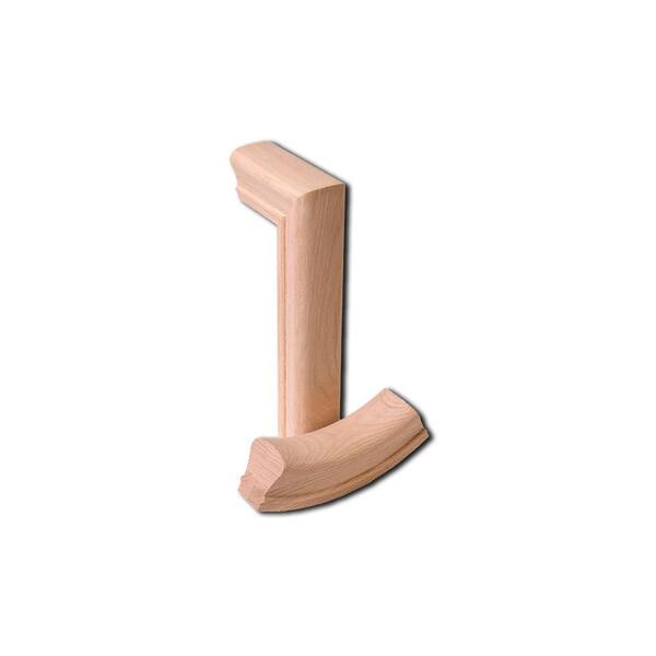 HOUSE OF FORGINGS Red Oak 2 Rise Straight Gooseneck - 6010 Wood Staircase Handrail Fitting for Stair Remodel