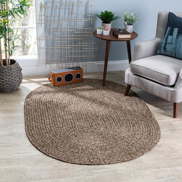 Rhody Rug Newberry Brown Tweed 2 ft. x 3 ft. Oval Indoor/Outdoor