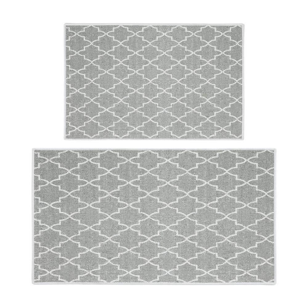 SUSSEXHOME Geometric Gray 44 in. x 24 in. and 31.5 in. x 20 in