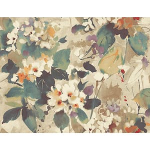 Chambon Watercolor Floral Viridian Multi-Color Paper Strippable Roll (Covers 60.75 sq. ft.)