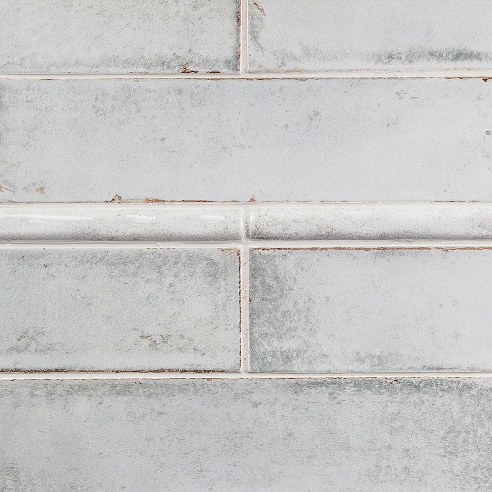 Gray Polished Ceramic Quarter Round Tile Trim 1x12