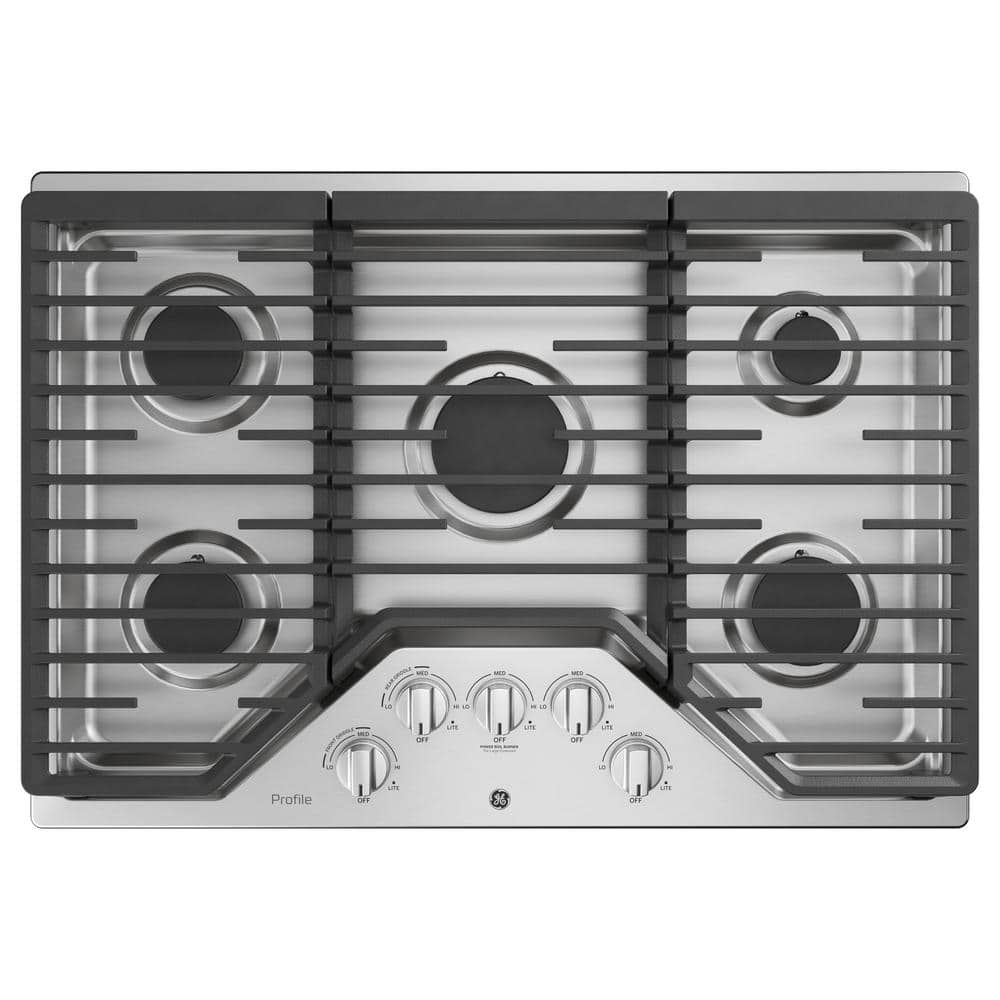 Profile 30 in. Gas Cooktop in Stainless Steel with 5 Burners including Power Boil Burners
