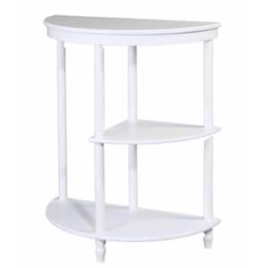 White 3-Tier End Table