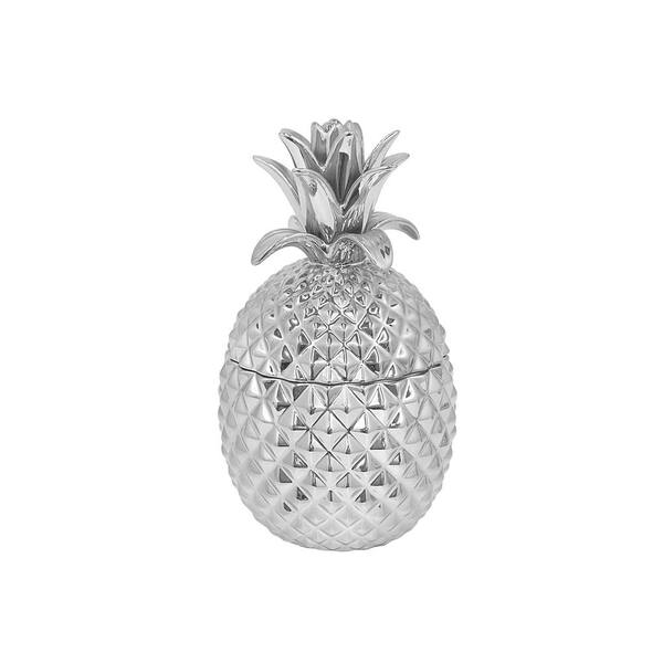 THREE HANDS Silver Ceramic Pineapple Jar