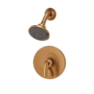 Elm 1-Handle Wall-Mount Shower Trim Kit with Integral Volume Control in Brushed Bronze (Valve Not Included)