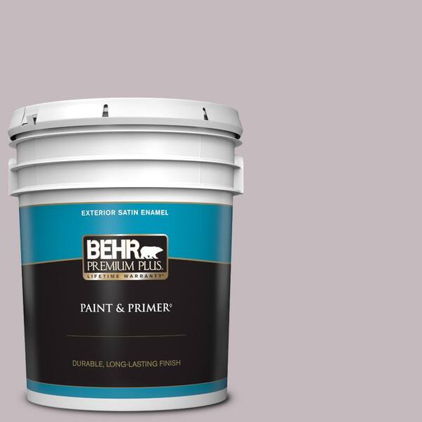 BEHR PREMIUM PLUS 5 gal. #N110-2 Mulberry Stain Satin Enamel Exterior Paint & Primer
