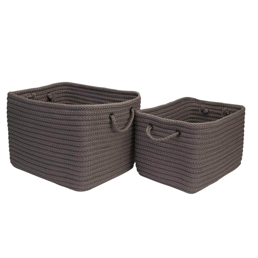 Modern Mudroom Polypropylene Storage in Gravel (Set of 2)