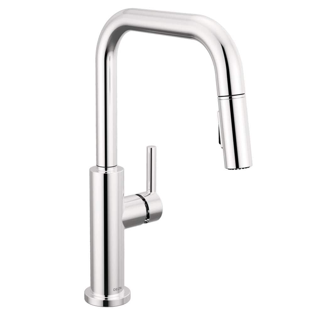 Chrome Single Handle Pull-Down Kitchen Faucet with Magnetic Docking