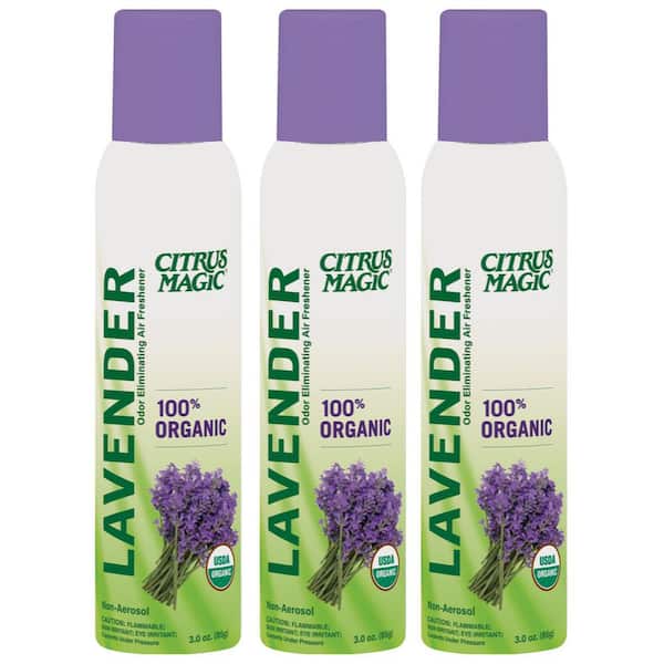 Citrus Magic Organic 3.5 oz. Lavender Eucalyptus Odor Eliminating Air Freshener Spray (3-Pack)