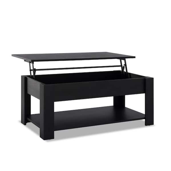 Sparta Black Lift Top Extendable Coffee Table with Storage Millwood Pines Color: Black