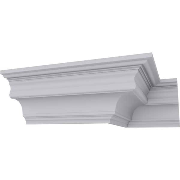 Ekena Millwork SAMPLE - 3-7/8 in. x 12 in. x 3-7/8 in. Polyurethane Foster Traditional Smooth Crown Moulding