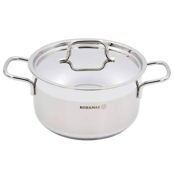 Korkmaz Alfa 2-Piece 2.5 Liter Stainless Steel Casserole Dish with Lid