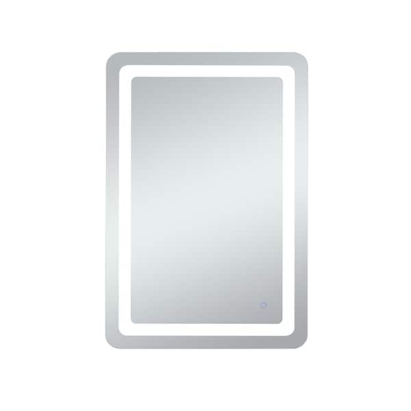 Unbranded Home Living 24 in. W x 40 in. H Rectangular Frameless LED Wall Bathroom Vanity Mirror in Glossy White(Color Changing)