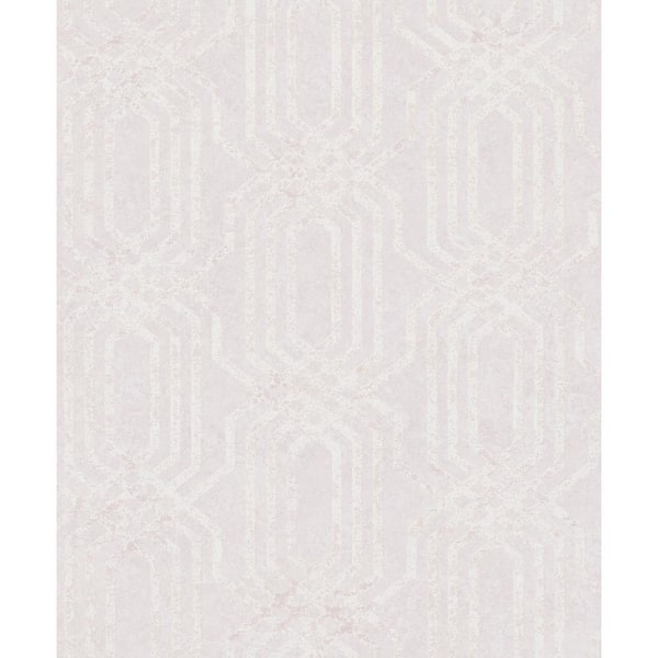 Unbranded Hotel Collection Pink Embossed Geometric Trellis Glitter Finish Non-Pasted Non-Woven Wallpaper Sample