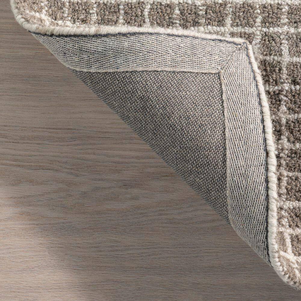 Gray Hand-Tufted Wool Rectangular Area Rug 5' x 8'