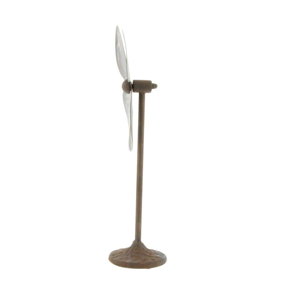 Gray Metal Industrial Fan Sculpture Set, 10"W x 15"H