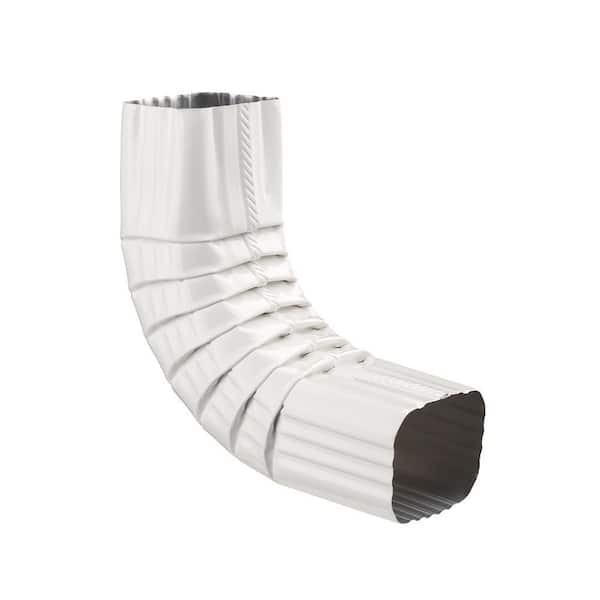PEAK 2 in. x 3 in. White Aluminum Downspout A-Elbow