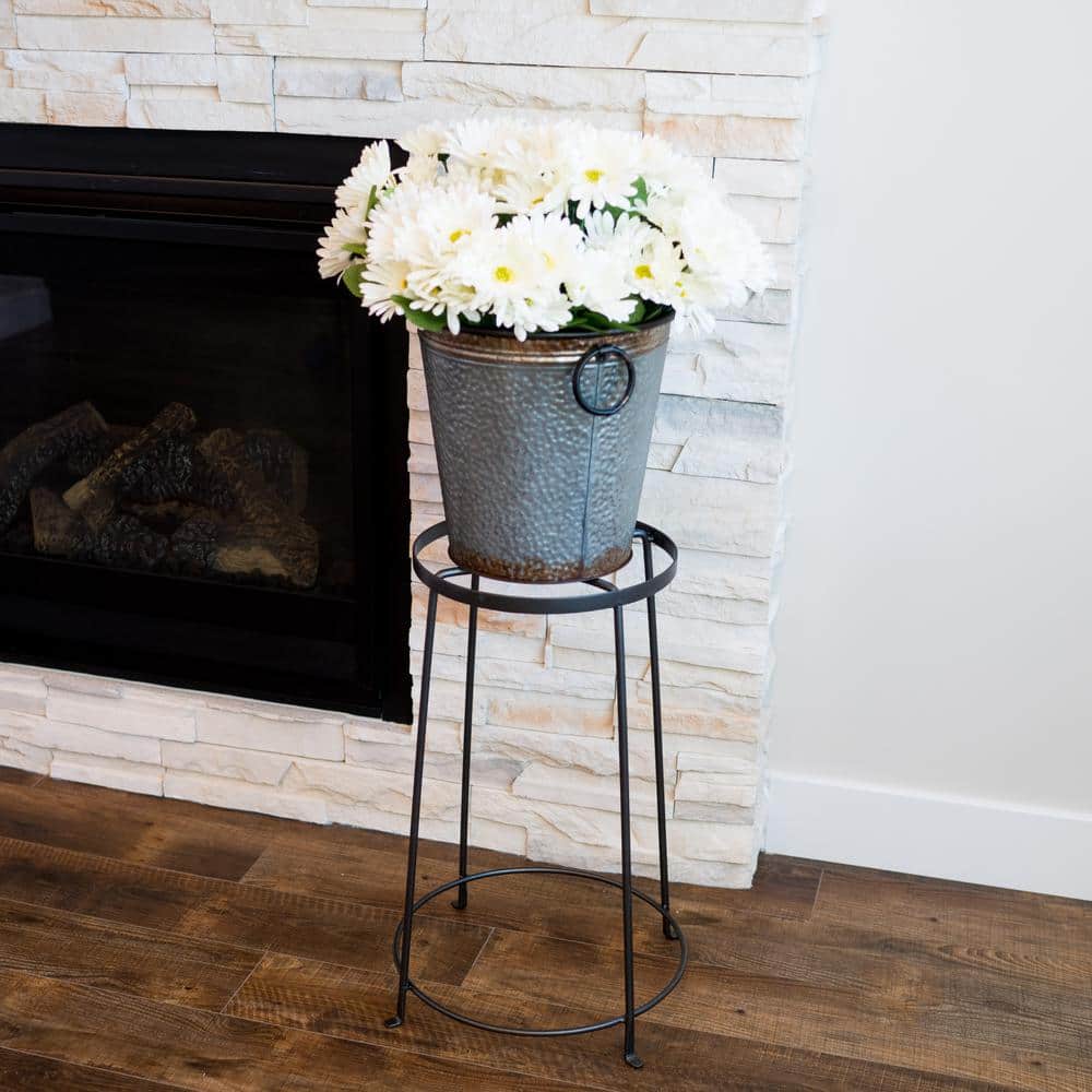 Graphite Wrought Iron 24" Argyle Plant Stand