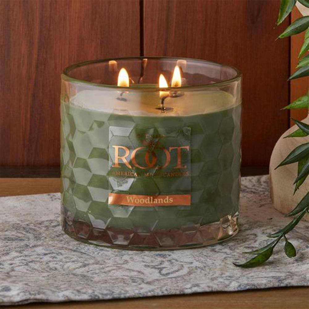 Woodlands Green Beeswax Scented 3-Wick Jar Candle