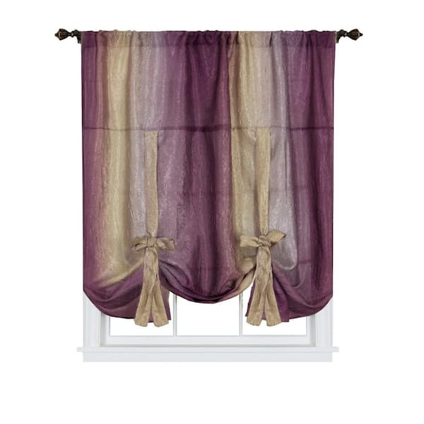 ACHIM Ombre 50 in. W x 63 in. L Polyester Light Filtering Window Panel in Aubergine