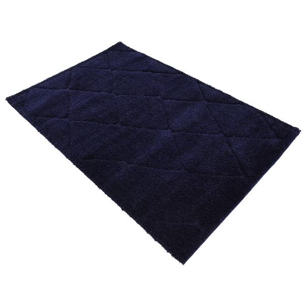 Trellis Shag Diamond Navy Blue 4' 0 x 6' 0 Area Rug