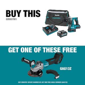 40-Volt max XGT Brushless 1-1/8in. Rotary Hammer Kit, AFT (4.0Ah) w/bonus XGT Brushless 5in. X-LOCK Paddle Angle Grinder