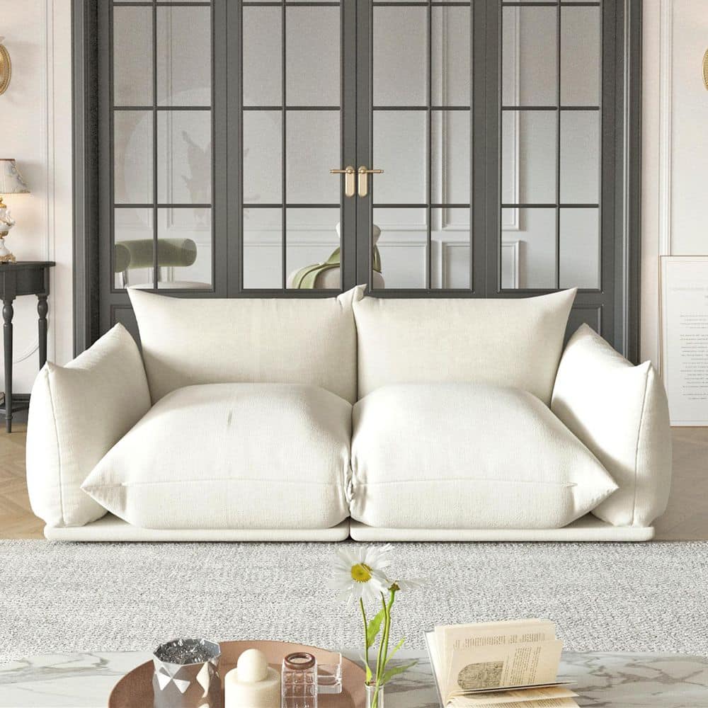 Magic Home 77 in. Italian Flared Arm Marenco 2-Piece Modular Lazy