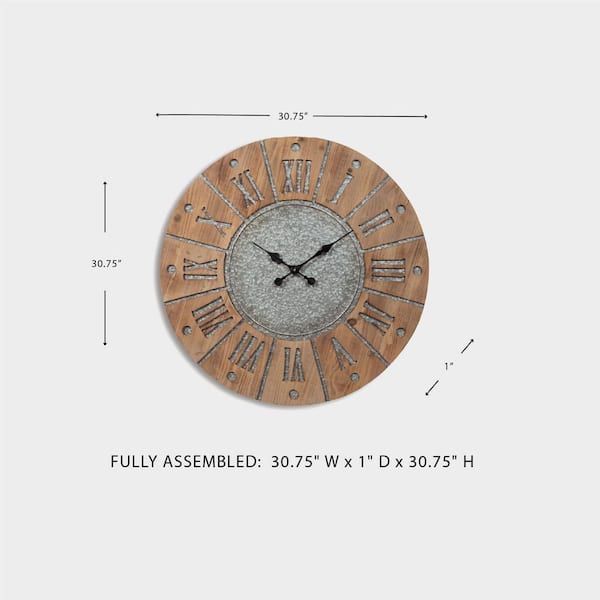 Signature DESIGN BY ASHLEY Payson Brown Analog Wood Roman Numerals