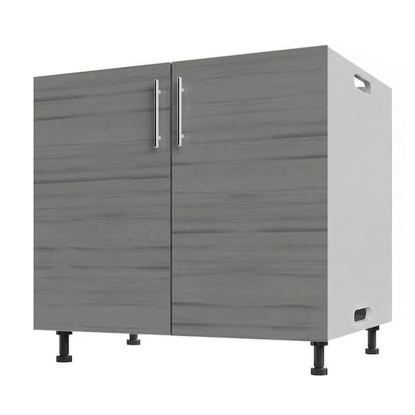 Miami Weatherboard 36 in. X 27 in. X 34.5 in Outdoor Base Cabinet Full Height in Dark Ash Matte
