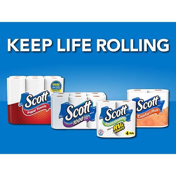 Scott 1000 Toilet Paper, 8 Count (Pack of 4), Total 32 Rolls, Septic-Safe,  1-Ply Toilet Tissue