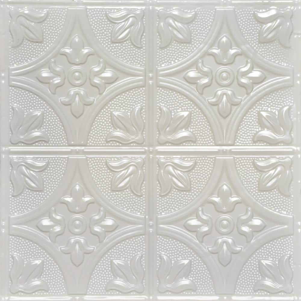 Tiptoe Eggshell White 2 ft. x 2 ft. Decorative Nail Up Tin Ceiling Tile (24 sq. ft. /Case) price history on PriceWatchPro