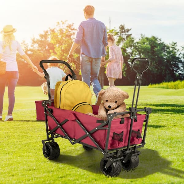 3 cu. ft. Extra Large Collapsible Garden Cart with Removable, Steel, Garden Cart