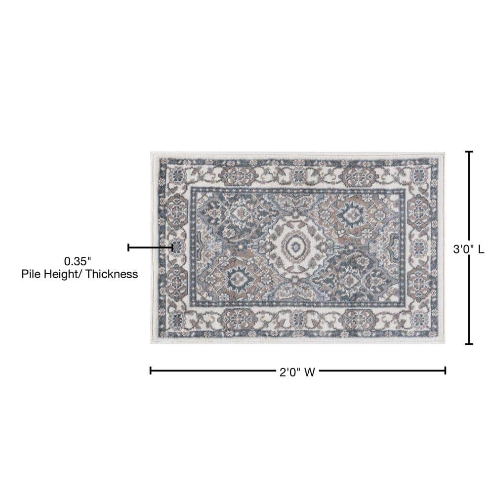 Madison Cream Synthetic 2' x 3' Rectangular Traditional Rug