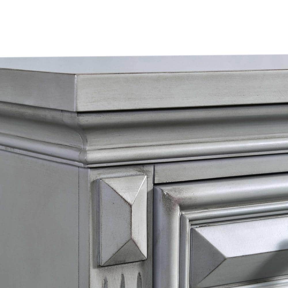 Gray Pine Transitional 6-Drawer Vertical Chest with Felt Lined Drawers