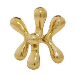 10 in. x 9 in. Gold Aluminum Abstract Sculpture