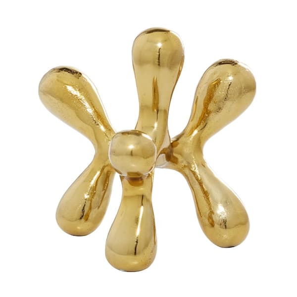 CosmoLiving by Cosmopolitan 10 in. x 9 in. Gold Aluminum Abstract Sculpture