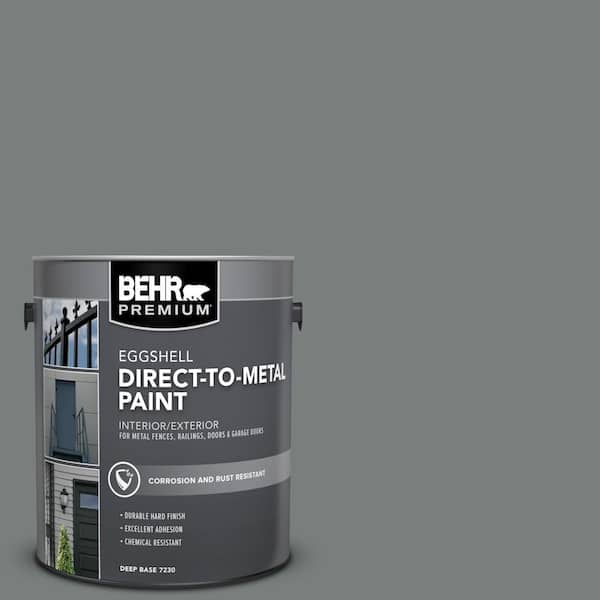 BEHR PREMIUM 1 gal. #PPU25-18 Shutter Gray Eggshell Direct to Metal Interior/Exterior Paint