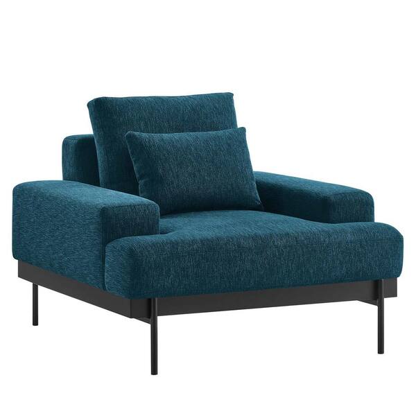 MODWAY Proximity Upholstered Fabric Armchair in Azure EEI 6216 AZU