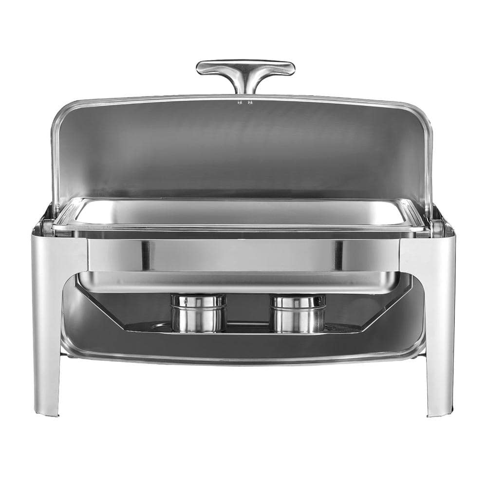 9 Qt Roll Top Chafing Dish, Stainless Steel w/ Lid, Water Pan, Folding Stand, Fuel Holder, Full Pan, Clips price history on PriceWatchPro