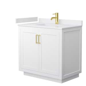 Miranda 36 in. W x 22 in. D x 33.75 in. H Single Sink Bath Vanity in White with White Cultured Marble Top