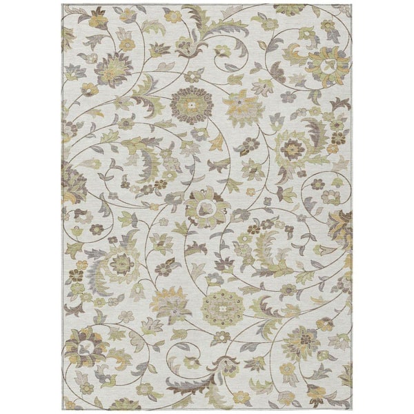 Chantille Machine Washable Indoor/Outdoor Abstract ACN1006 Ivory 2 ft. 6 in. x 3 ft. 10 in. Area Rug