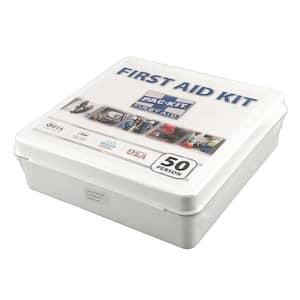 50-Person, Weatherproof Plastic Case, Industrial Work First Aid Kit